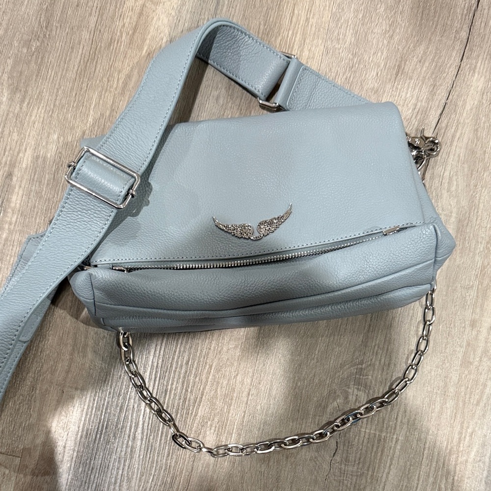 Zadig & Voltaire Soft Blue Leather Shoulder Bag - Picture 3 of 5